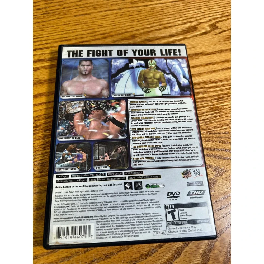 WWE SmackDown vs Raw 2006 Sony PlayStation 2 PS2 CIB Complete with Manual